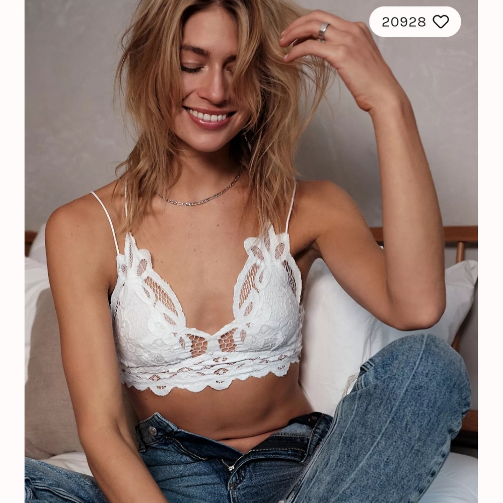 NEW Free People One Adella White Lace Bralette
